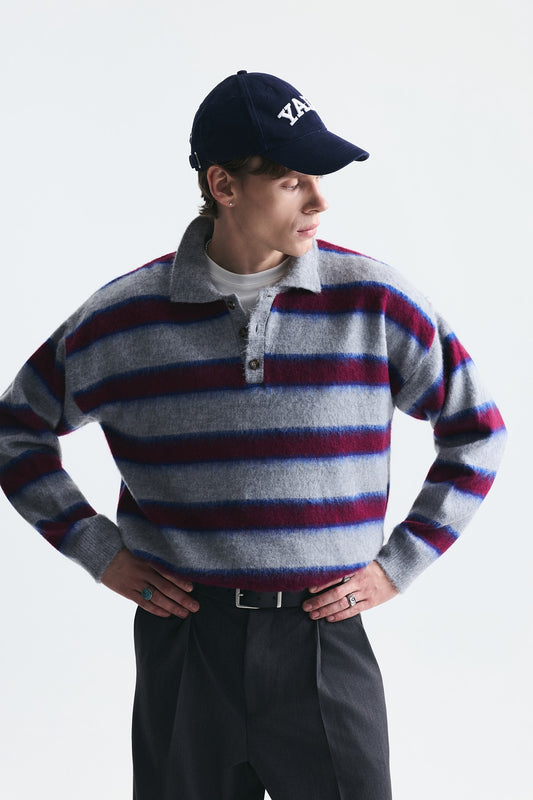 Oversize Blok Renkli Triko Kazak