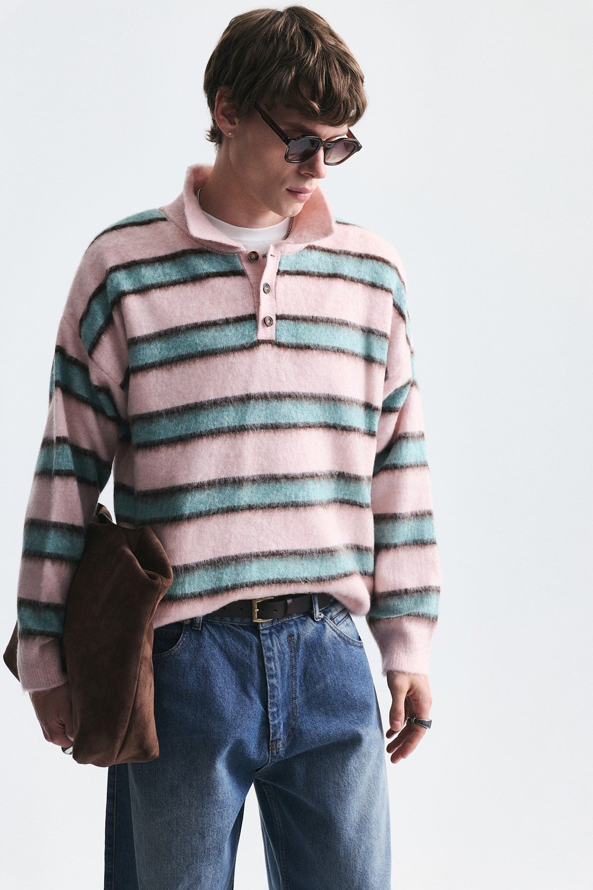 Oversize Blok Renkli Triko Kazak