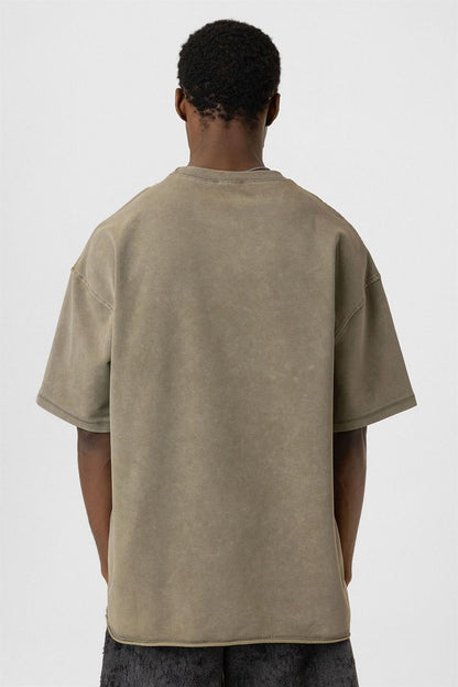 Yıkamalı Basic Oversize Tişört