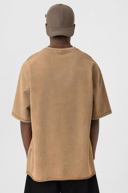 Yıkamalı Basic Oversize Tişört
