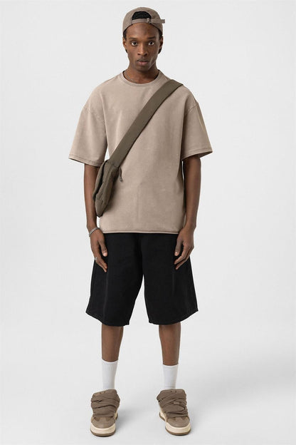 Yıkamalı Basic Oversize Tişört