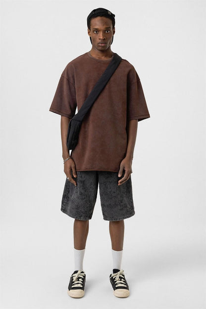Yıkamalı Basic Oversize Tişört