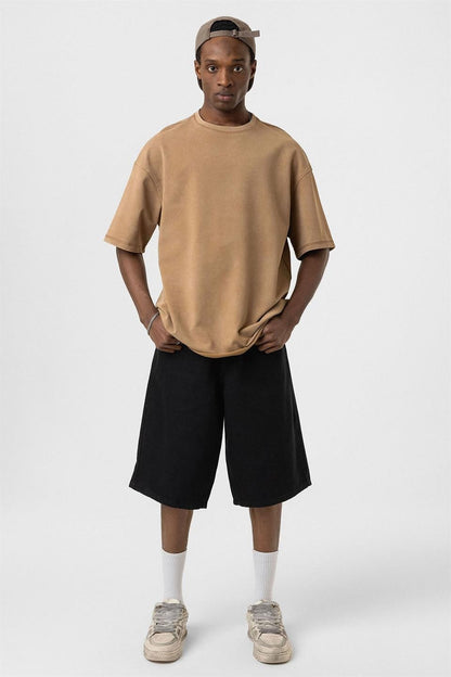 Yıkamalı Basic Oversize Tişört