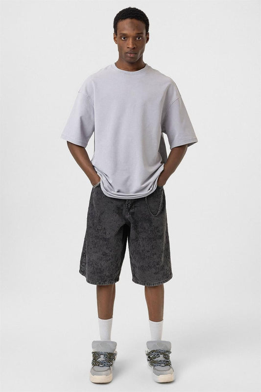 Yıkamalı Basic Oversize Tişört