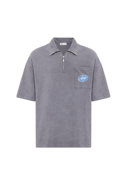 Oversize Polo Yaka Fermuarlı Tişört