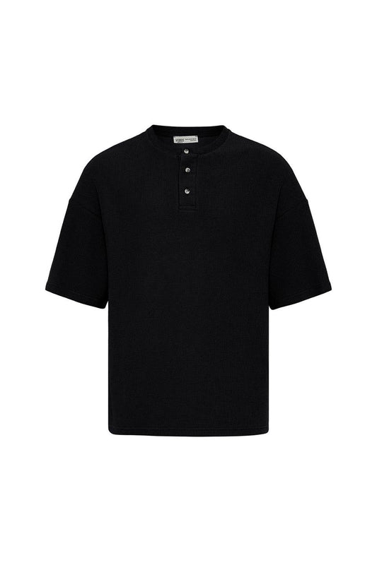 Düğmeli Yaka Oversize Tişört