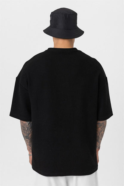 Düğmeli Yaka Oversize Tişört