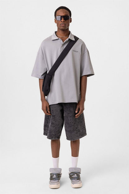 Polo Yaka Oversize Tişört