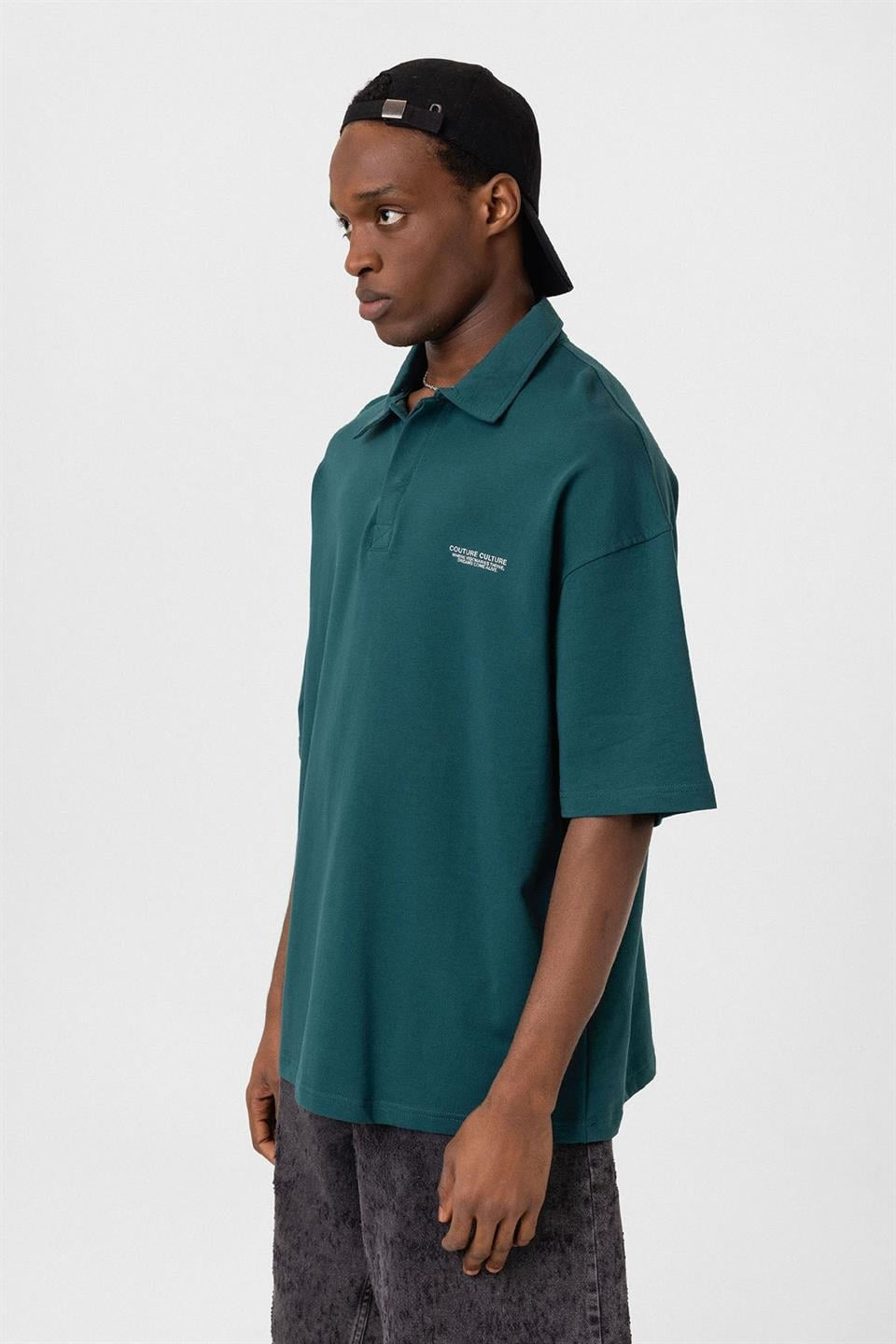 Polo Yaka Oversize Tişört