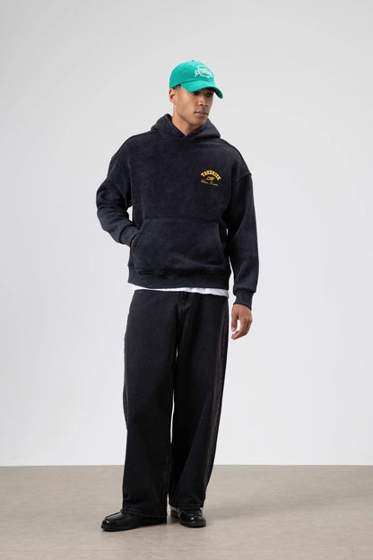Oversize Yıkamalı Boxy Fit Kapüşonlu Sweatshirt