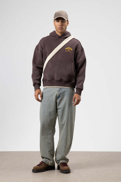 Oversize Yıkamalı Boxy Fit Kapüşonlu Sweatshirt