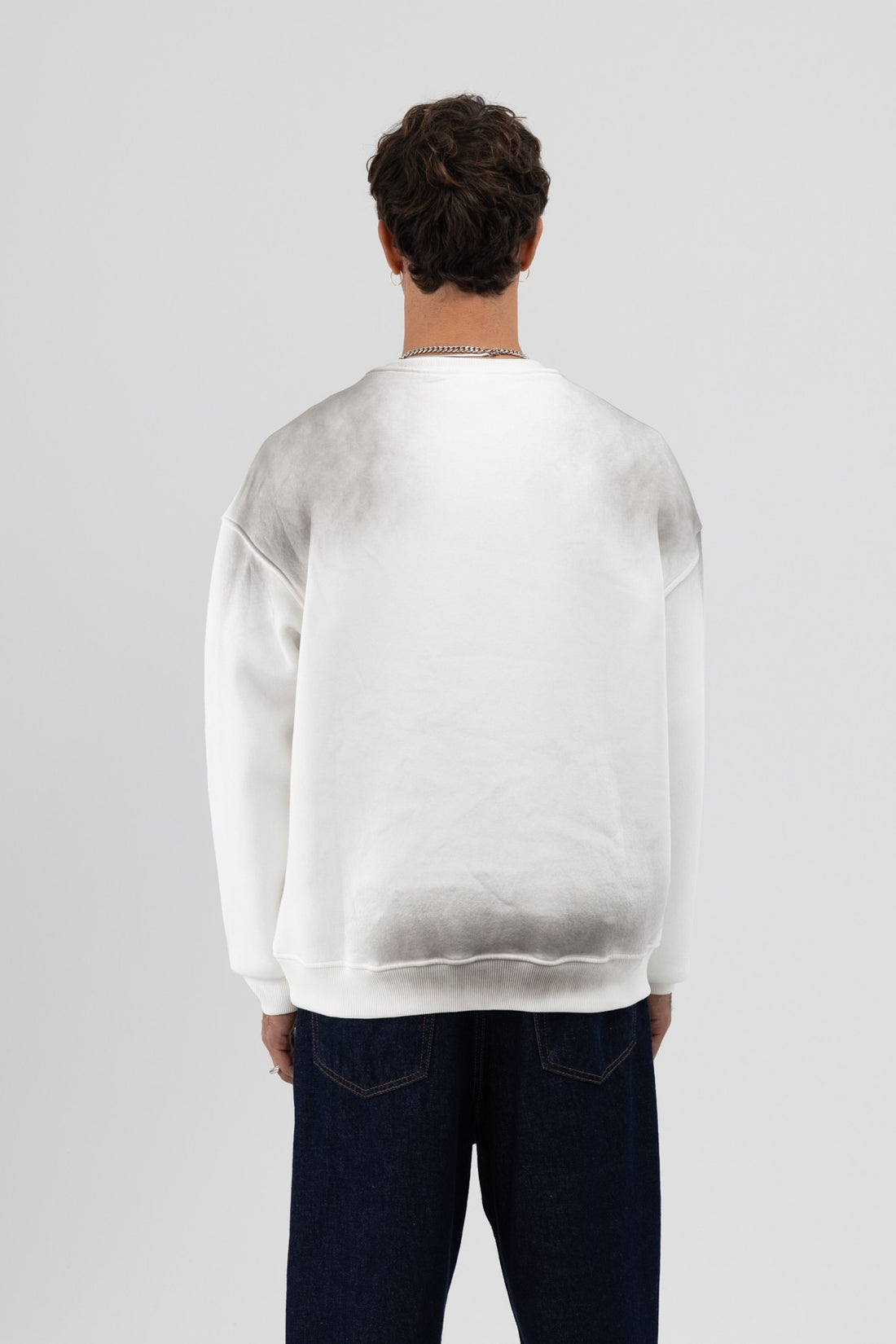 Yıkamalı Oversize Baskılı Sweatshirt