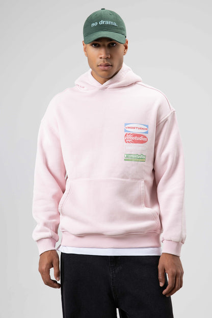 Oversize Yıkamalı Baskılı Kapüşonlu Sweatshirt