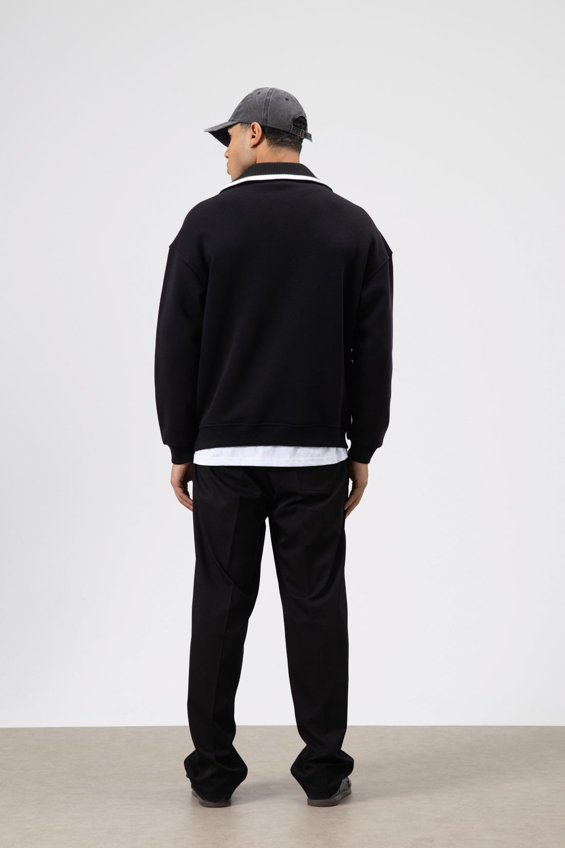 Oversize Fermuarlı Yaka Sweatshirt