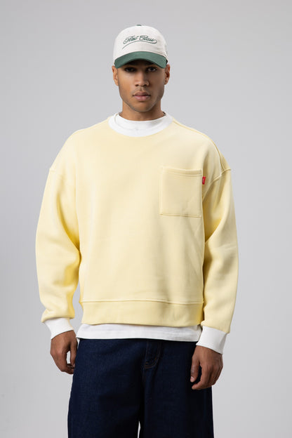 Bisiklet Yaka Cep Detaylı Oversize Sweatshirt