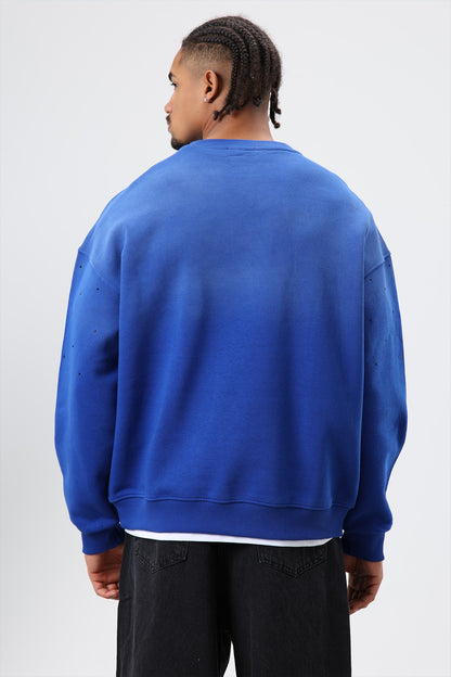 Yıkamalı Taş Detaylı Oversize Sweatshirt