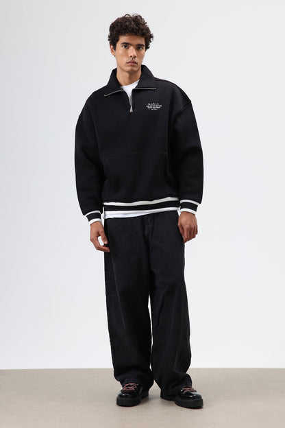 Oversize Polo Yaka Sweatshirt