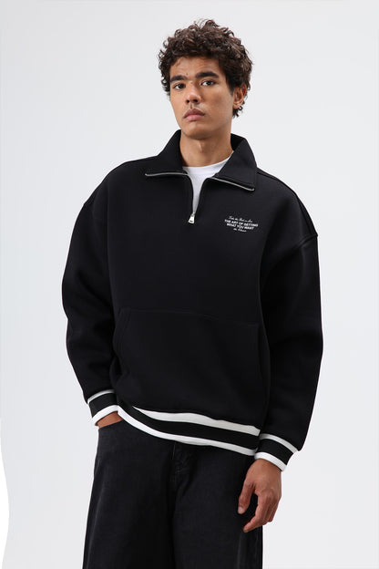 Oversize Polo Yaka Sweatshirt