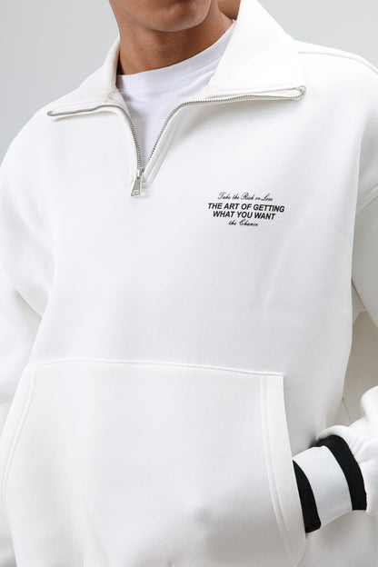 Oversize Polo Yaka Sweatshirt