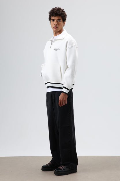 Oversize Polo Yaka Sweatshirt