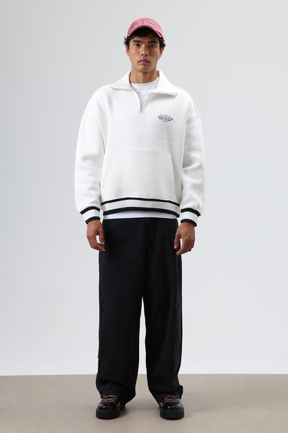 Oversize Polo Yaka Sweatshirt