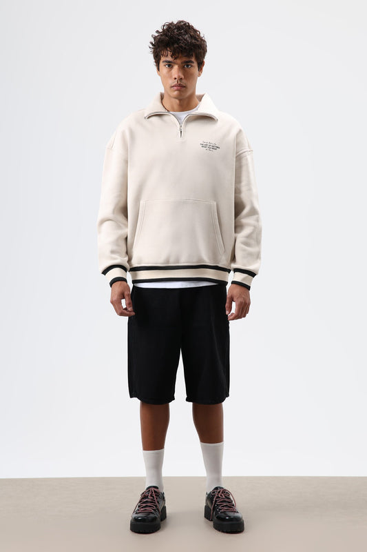 Oversize Polo Yaka Sweatshirt