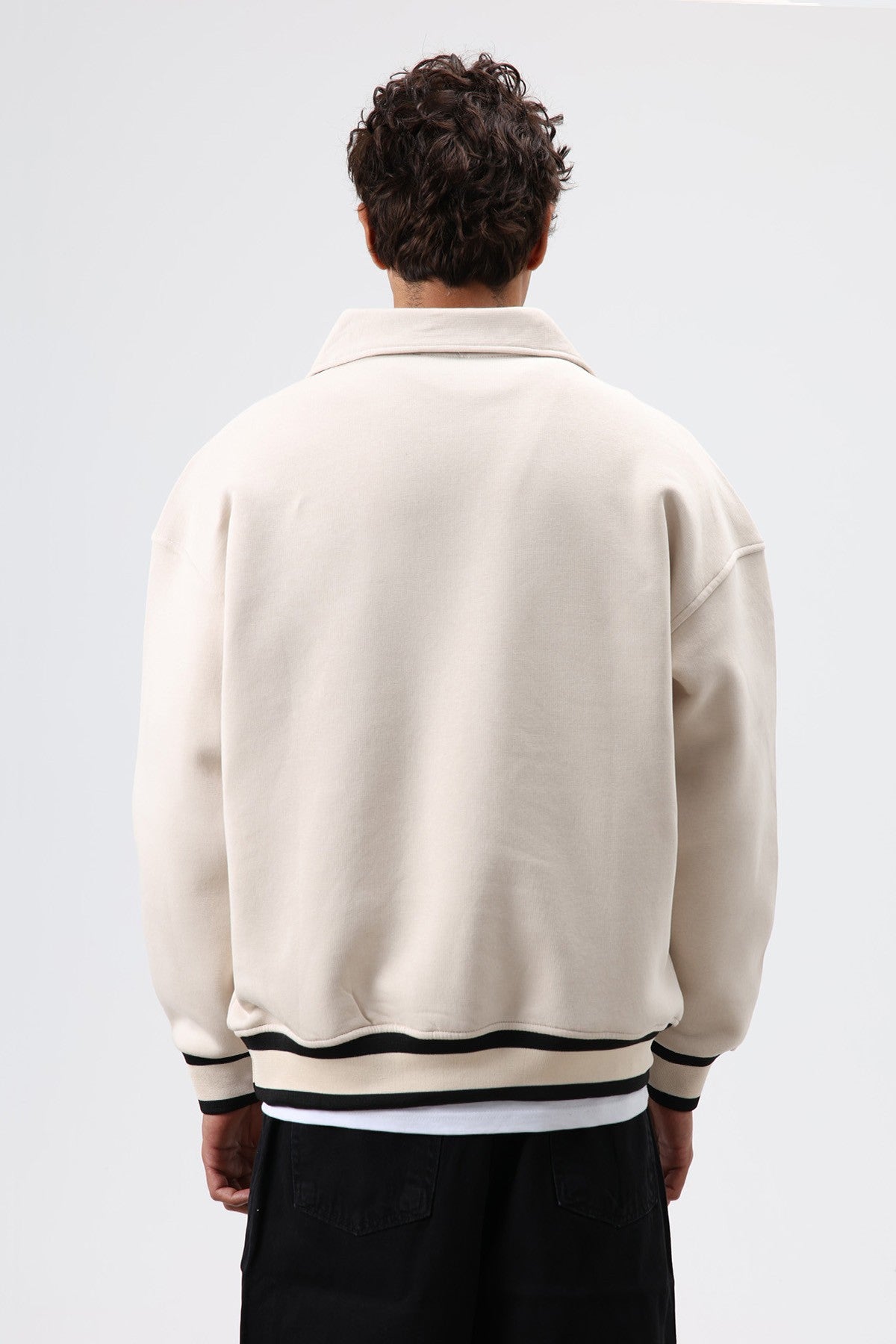 Oversize Polo Yaka Sweatshirt