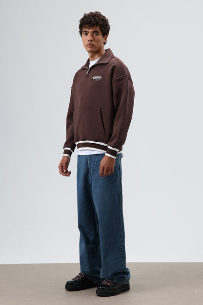 Oversize Polo Yaka Sweatshirt