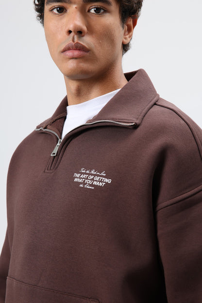 Oversize Polo Yaka Sweatshirt