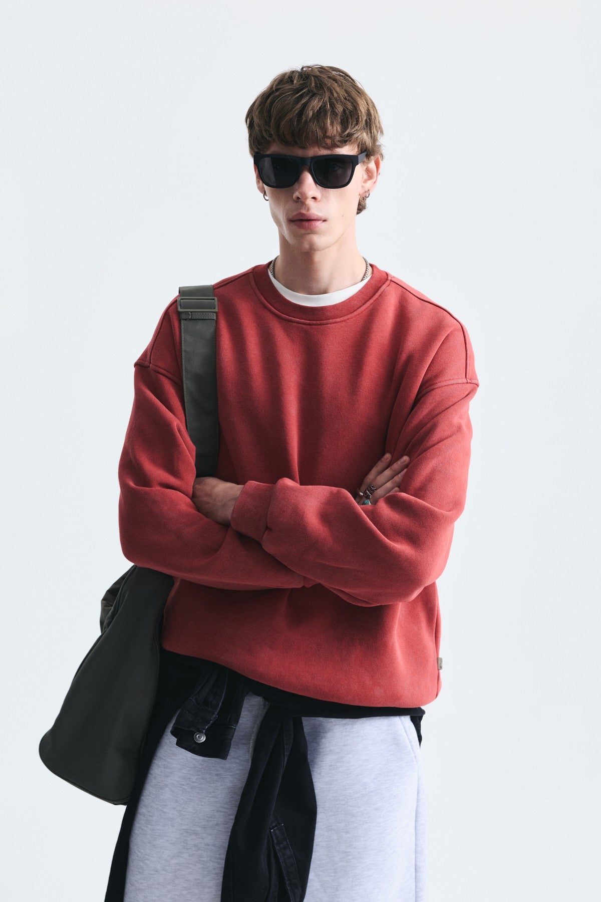 Basic Oversize Yıkamalı Sweatshirt