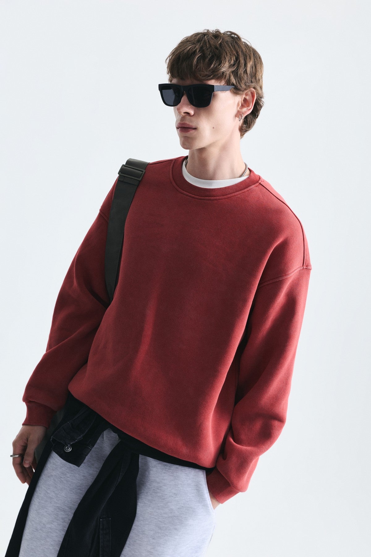 Basic Oversize Yıkamalı Sweatshirt
