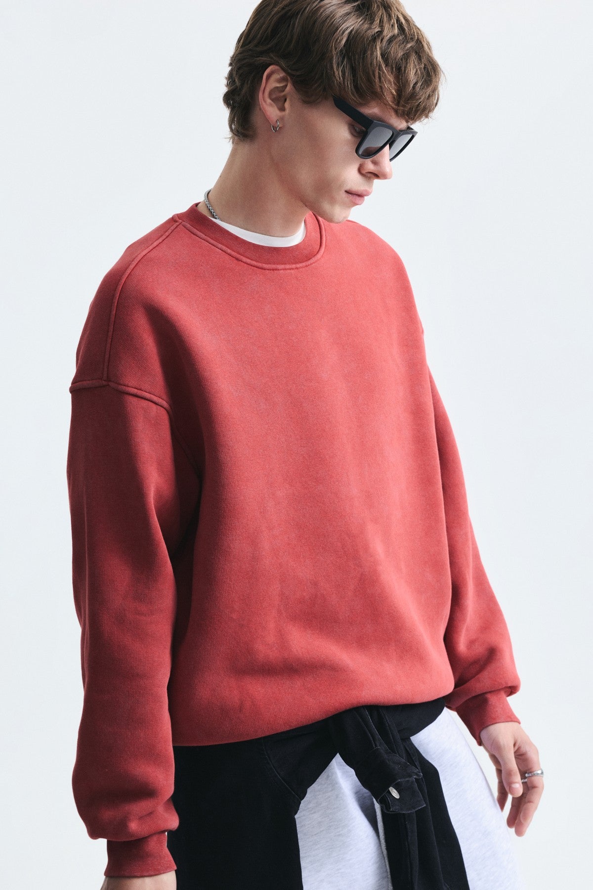 Basic Oversize Yıkamalı Sweatshirt