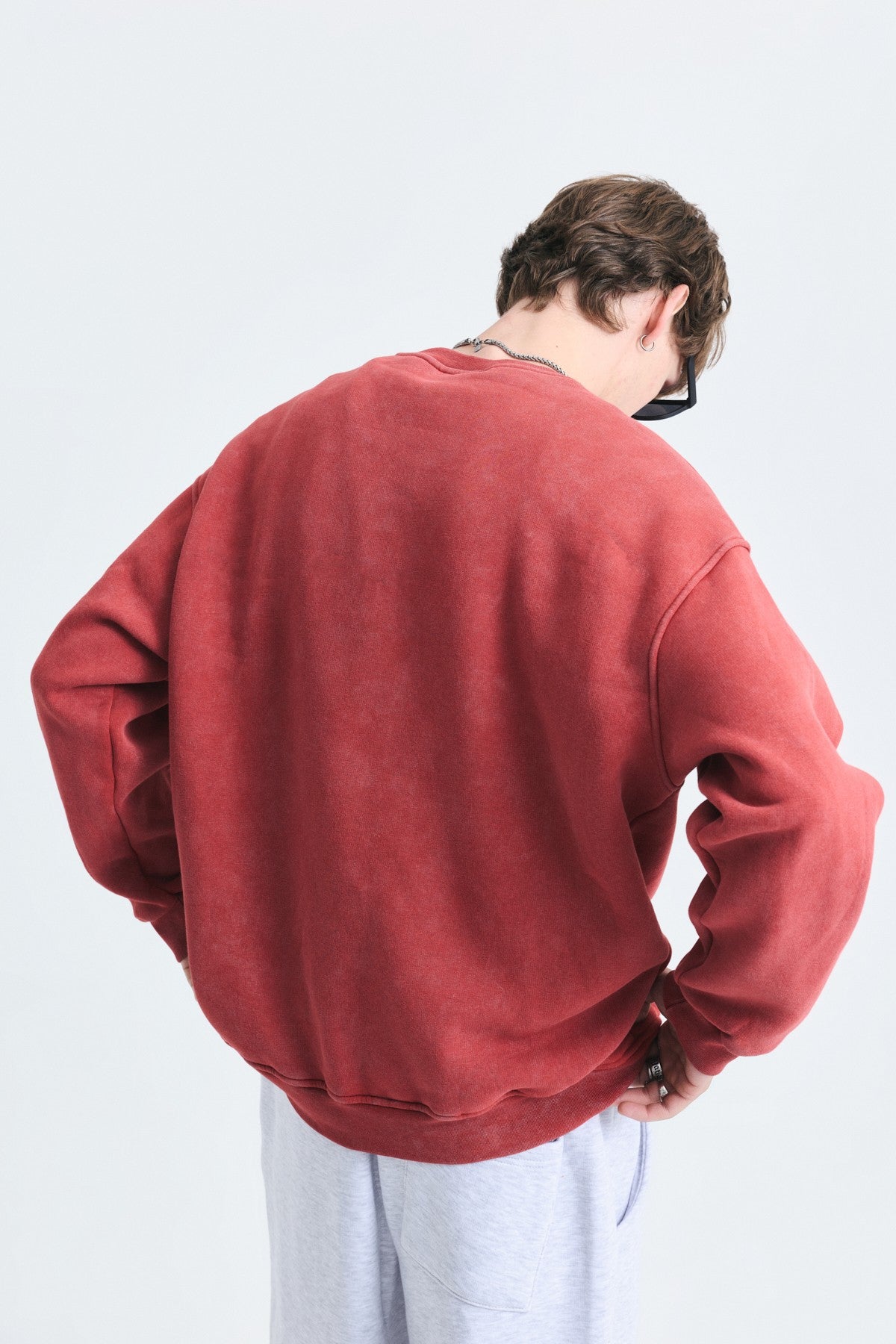Basic Oversize Yıkamalı Sweatshirt