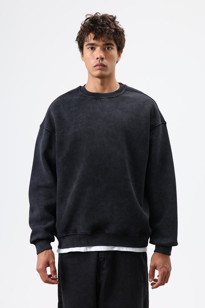Basic Oversize Yıkamalı Sweatshirt