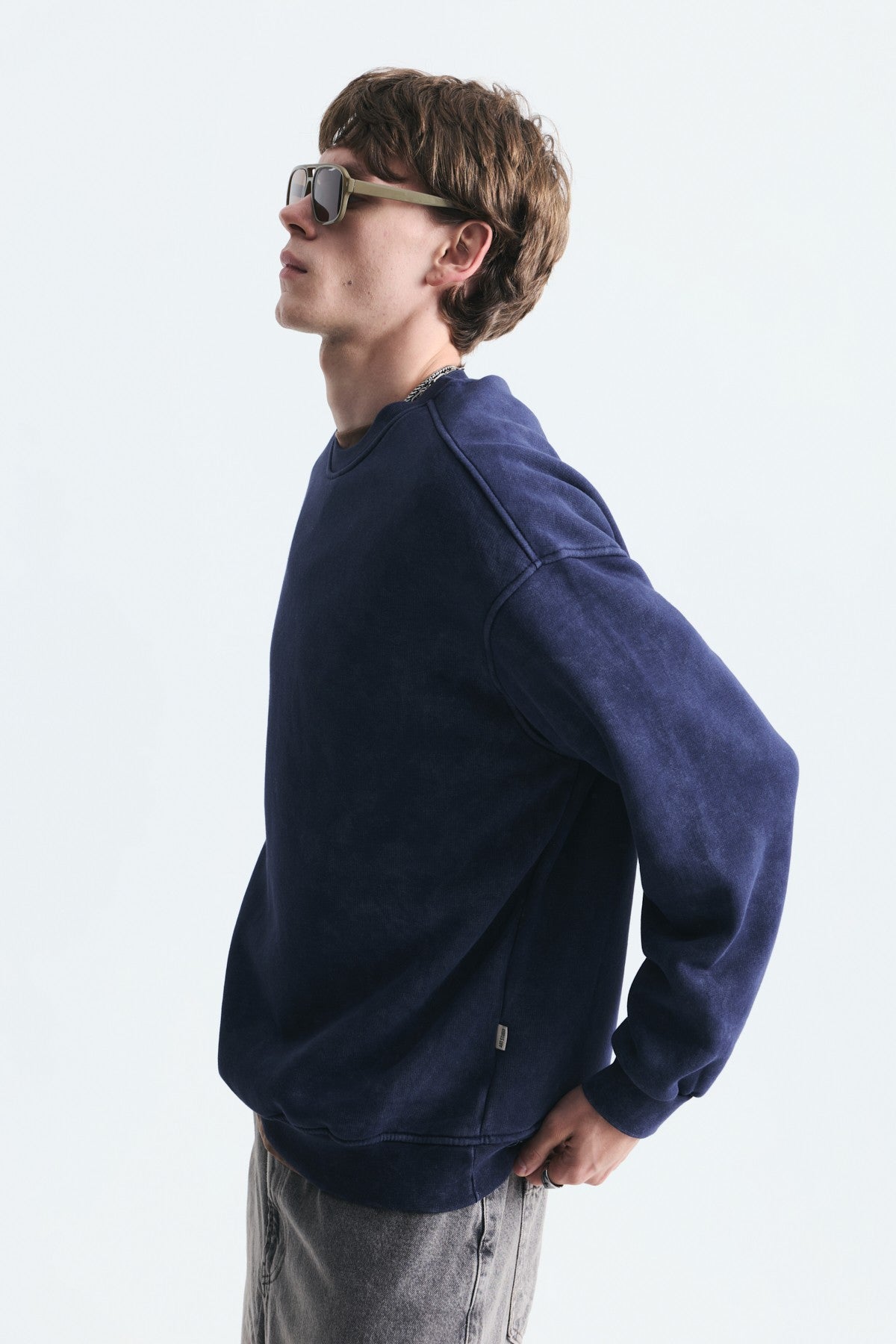 Basic Oversize Yıkamalı Sweatshirt