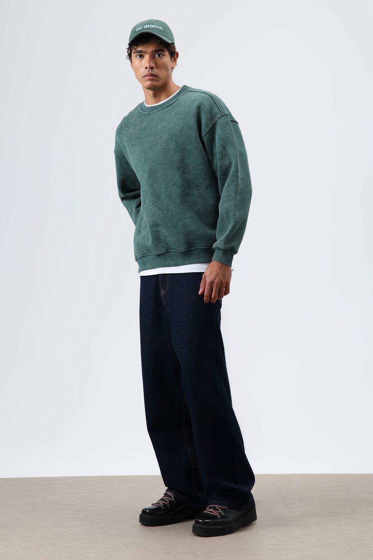 Basic Oversize Yıkamalı Sweatshirt