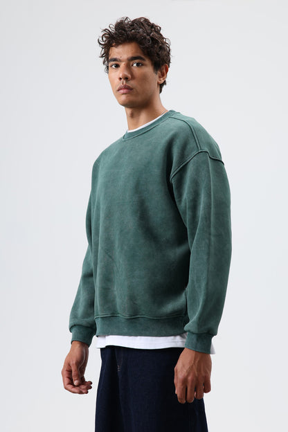Basic Oversize Yıkamalı Sweatshirt