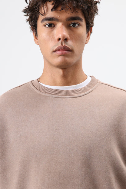 Basic Oversize Yıkamalı Sweatshirt