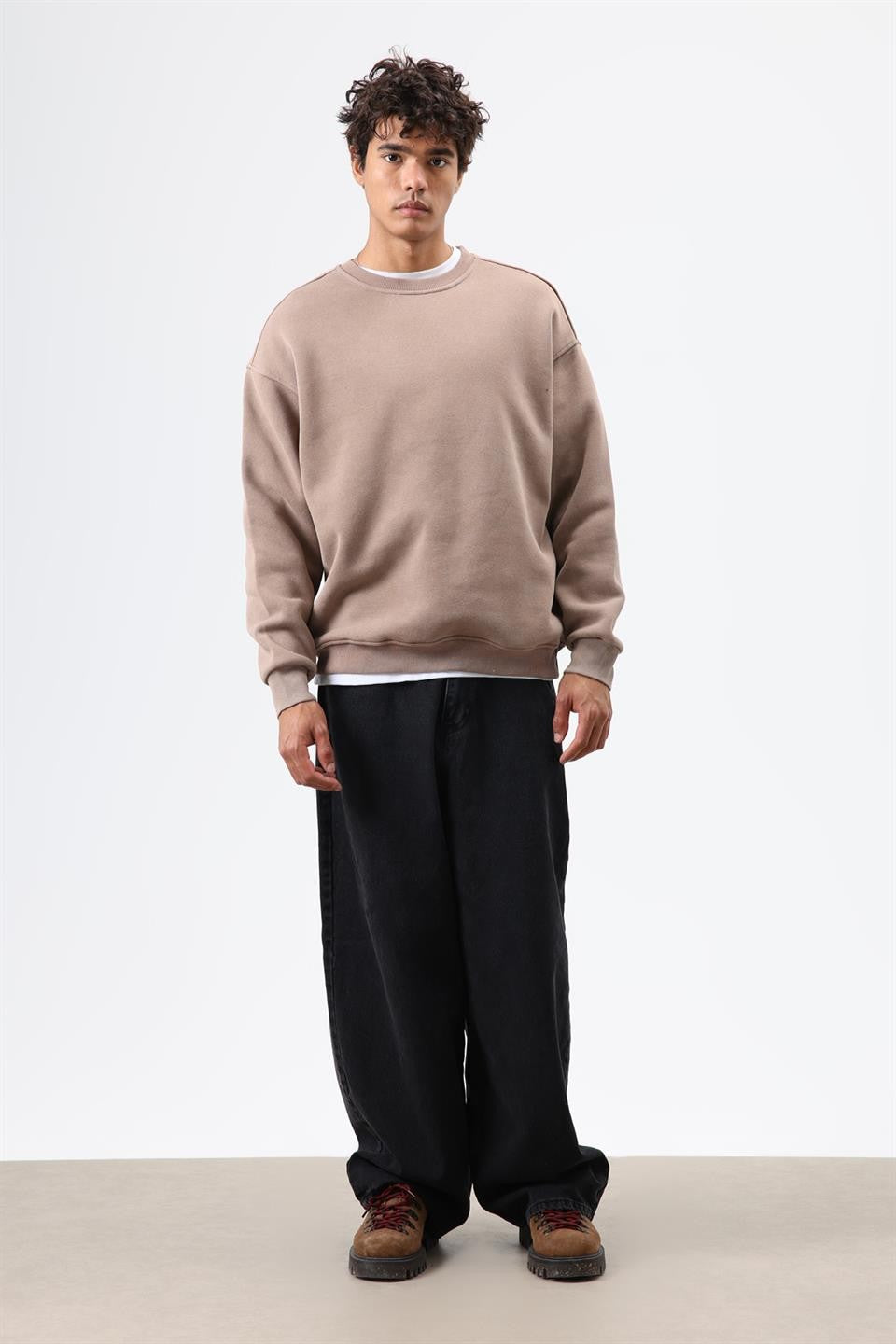 Basic Oversize Yıkamalı Sweatshirt