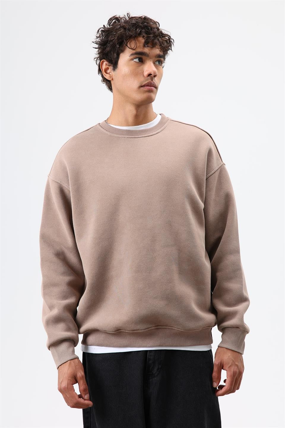 Basic Oversize Yıkamalı Sweatshirt