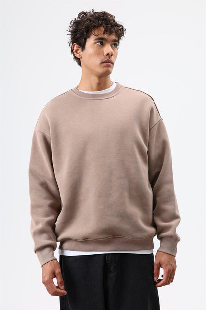 Basic Oversize Yıkamalı Sweatshirt