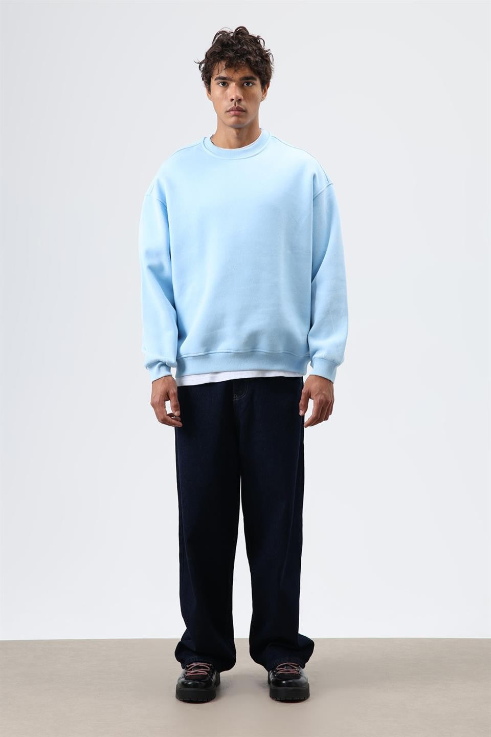 Basic Oversize Yıkamalı Sweatshirt
