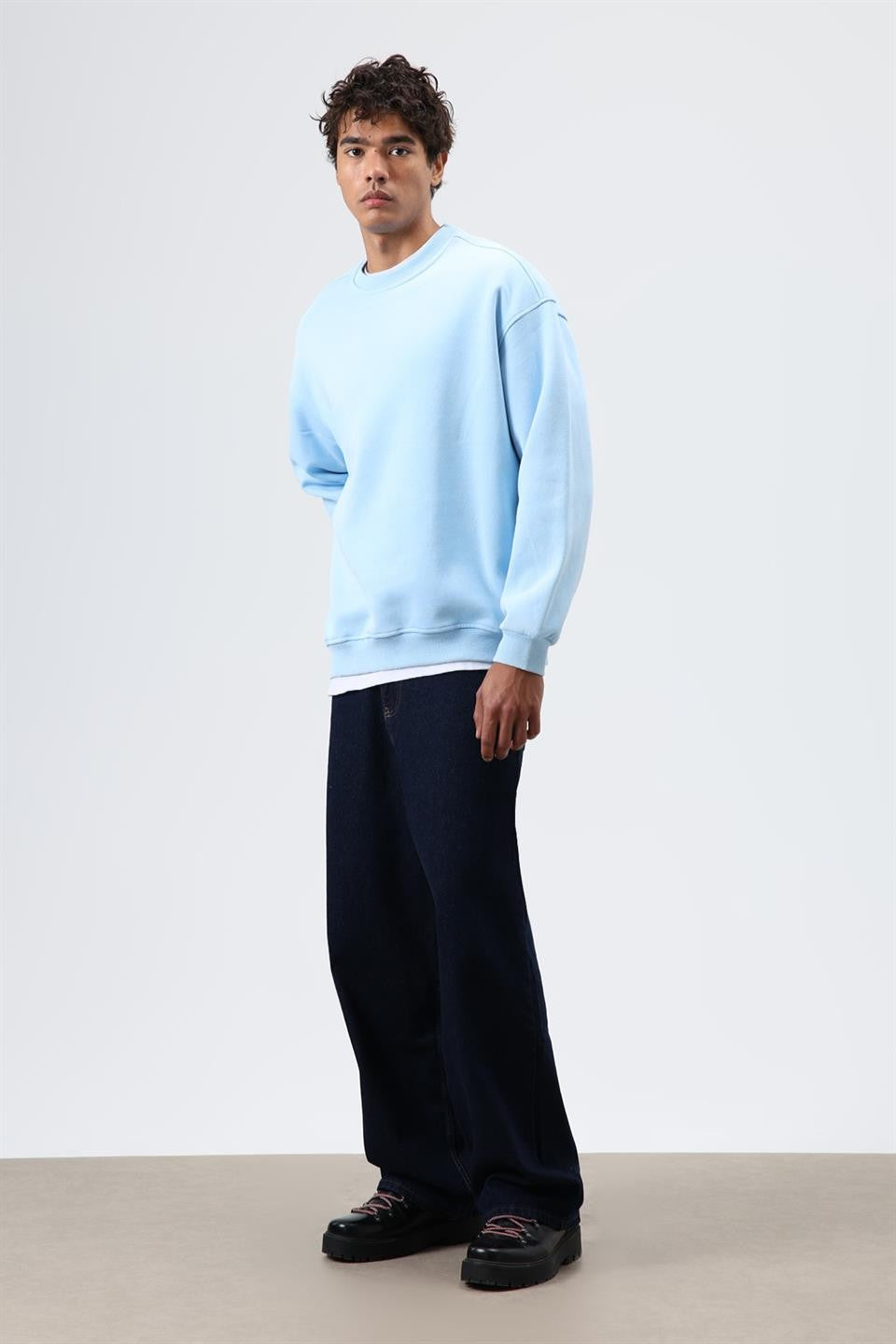 Basic Oversize Yıkamalı Sweatshirt