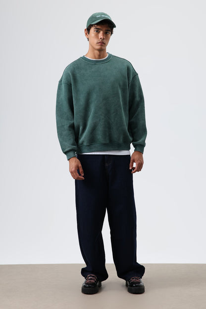 Basic Oversize Yıkamalı Sweatshirt