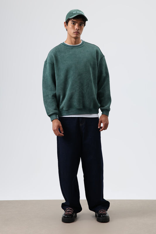 Basic Oversize Yıkamalı Sweatshirt