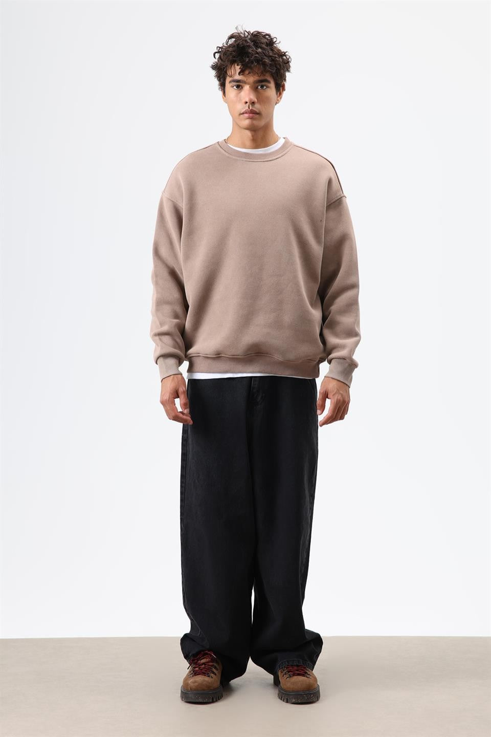 Basic Oversize Yıkamalı Sweatshirt