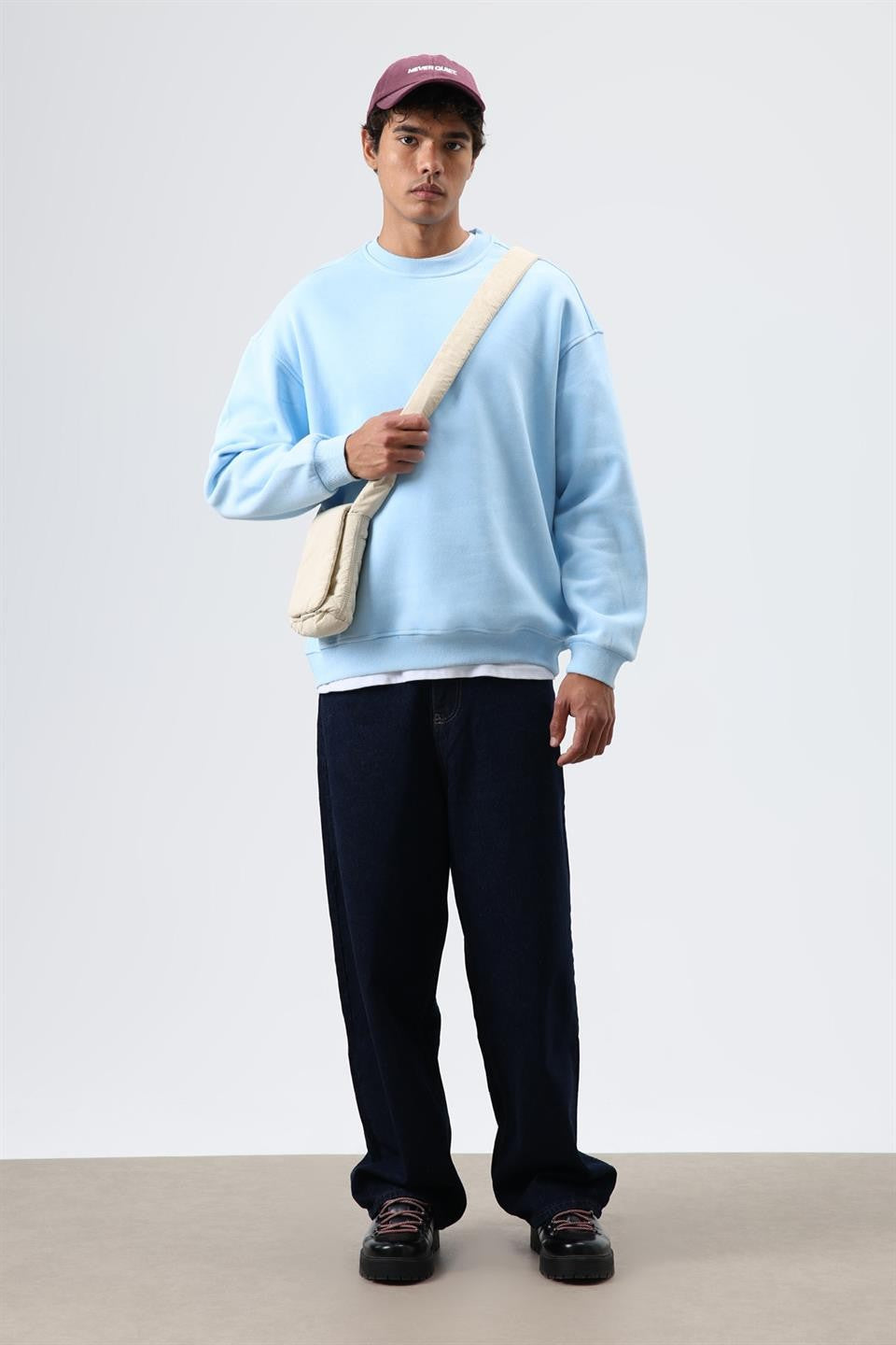 Basic Oversize Yıkamalı Sweatshirt