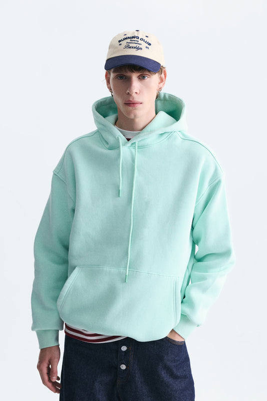 Basic Oversize Yıkamalı Hoodie