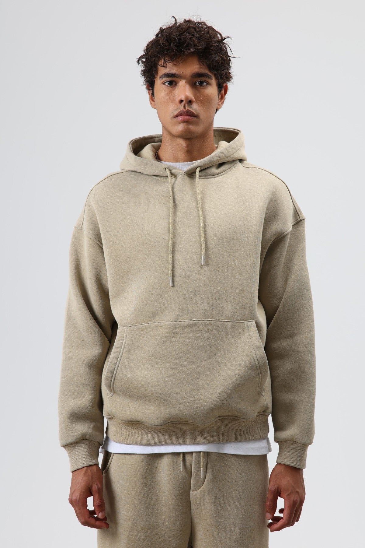 Basic Oversize Yıkamalı Hoodie