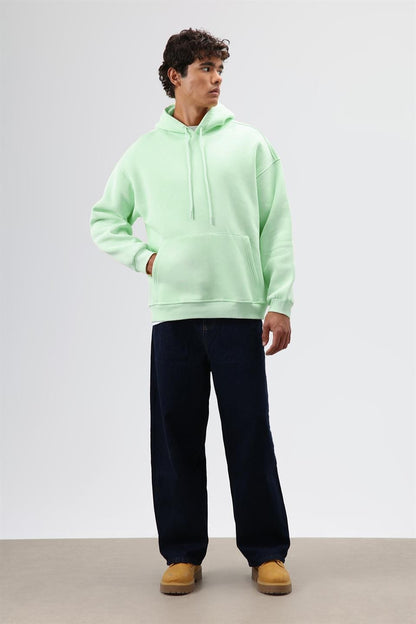 Basic Oversize Yıkamalı Hoodie